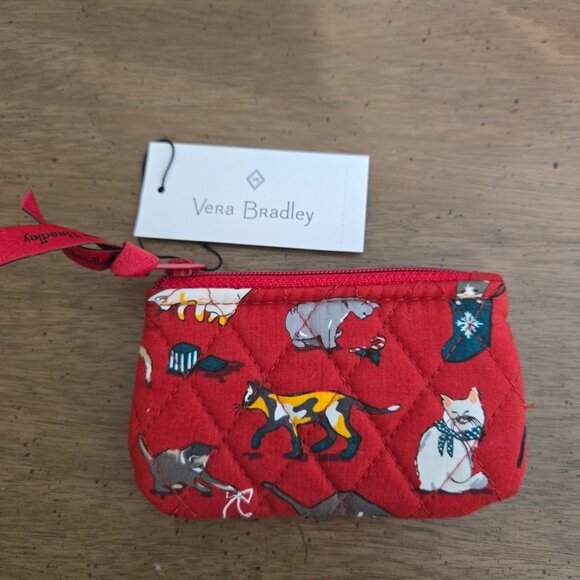 #240 Vera Bradley Zip Coin Purse – Holiday Cats – NWT - Picture 3 of 5
